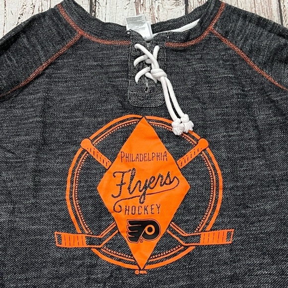 Women's Philadelphia Flyers Gray NHL Hockey Hoodie Shirt - Picture 2 of 5